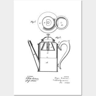 Coffee Pot Vintage Patent Hand Drawing Posters and Art